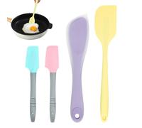 LELE LIFE 4 Pieces Silicone Spatula Set, Rubber Spatula Curved Can Opener Jar Scraper, Nonstick Heat Resistant for Kitchen Baking Cooking Mixing