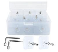 LELE LIFE 40 Pcs Seamless Screws for Wall Mount, Clear Adhesive Hooks Heavy Duty, Sticky Wall Hooks for Hanging Picture No Nails, No Hole Wall Hangers Without Nails, 10mm