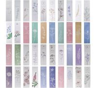 LELE LIFE 40Pcs Protruding Bas-Relief Paper Bookmarks, Natural Aesthetic Flower Bookmark Bulk, Book Marks for Reading Women Men Book Lovers, 40 Pretty Floral Styles