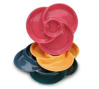 LELE LIFE 4Pcs Divided Serving Tray, Reusable Veggie Tray Appetizer Platter for Fruit Snack Vegetable Cracker Chips and Dip, Relish Dish for Party Entertaining,4 Compartments