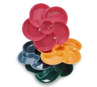 LELE LIFE 4Pcs Divided Serving Tray, Reusable Veggie Tray Appetizer Platter for Fruit Snack Vegetable Cracker Chips and Dip, Relish Dish for Party Entertaining,6 Compartments
