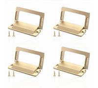 LELE LIFE 4Pcs Flush Ring Pull Cabinet Handles, Hidden Recessed Foldable Drawer Pulls, Zinc Alloy Low Profile Furniture Door Pulls for Cupboard Wardrobe,Gold