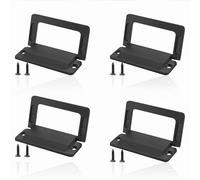 LELE LIFE 4Pcs Flush Ring Pull Cabinet Handles, Hidden Recessed Foldable Drawer Pulls, Zinc Alloy Low Profile Furniture Door Pulls for Cupboard Wardrobe,Matte Black