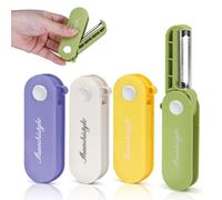 LELE LIFE 4Pcs Foldable Vegetable Peeler for Travel Camping Kitchen, Small Swivel Potato Peelers with Sharp Stainless Steel Blade for Apple Veggie Carrot Fruit Cucumber