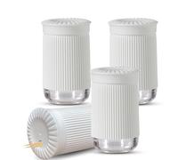 LELE LIFE 4Pcs Toothpick Holder Dispenser, Portable Dustproof with Lid Toothpicks Dispenser, Rotatable Toothpick Case Decorative for Home, Kitchen, Restaurant, White