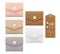 LELE LIFE 5 Pack Mini Travel Jewelry Case Pouch, Small Velvet Bag Traveling Jewelry Roll Storage Organizer with Snap Button for Women Ring Earring Ear Stud Necklace Gift Bags