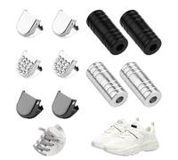 LELE LIFE 50 Pack No Tie Shoelace Clips, Shoelace Buckle Locks Metal Elastic No Tie Shoe String End Tips with Rhinestone for Adult Elderly Sneakers, 5 Styles