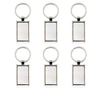LELE LIFE 6-Pack Metal Key Tags & Labels with Split Rings, Polished Silver, Blank & Pre-Printed Labels, Dog & Luggage Tag Set