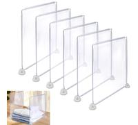 LELE LIFE 6 Pack Shelf Dividers for Closet Organization, Tall 30 x 30cm Clear Closet Shelf Divider, Strong Adhesive Closet Shelf Organizer for Clothes, Purse, Sweater, Towel