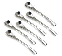 LELE LIFE 6pcs Demitasse Espresso Spoon, 18/10 Stainless Steel Mini Coffee Spoon, 12.5cm Small Teaspoon Coffee Stirring Spoon, Silver