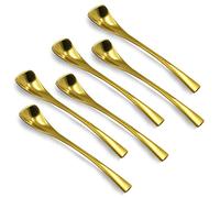 LELE LIFE 6pcs Demitasse Espresso Spoon, 18/10 Stainless Steel Mini Coffee Spoon, 12.5cm Small Teaspoon Coffee Stirring Spoon, Gold