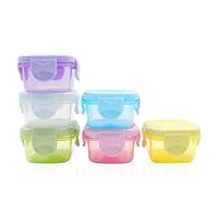 LELE LIFE 6Pcs Mini Food Storage Containers, Leakproof Lids, Condiment Sauce Containers, Mini Freezer Storage Containers Airtight Containers, Microwave Safe, 60ml