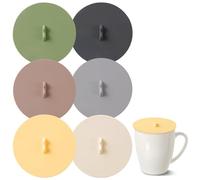 LELE LIFE 6Pcs Silicone Lids - 3.9in/10cm Silicone Cup Covers for Drinks, Reusable Mugs, Wine Glasses & Tea Cups