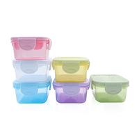 LELE LIFE 6Pcs Small Food Storage Containers, Leakproof Lids, Condiment Sauce Containers with lids, Small Freezer Storage Airtight, Microwave Safe, 150ml