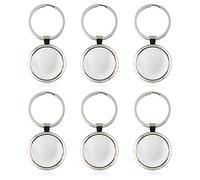 LELE LIFE 6Pcs Solid Metal Key Tags with Split Key Ring and Silver Labels, Polished Key Labels Key Chain Tags, Blank Labeling Tags, Dog Tags, Luggage Tags, Round