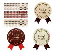 LELE LIFE 900Pcs Handmade Stickers, 3 Styles Hand Made Reward Baking Stickers Labels, Seal Stickers Tags for Small Business, Baked Goods Packaging, DIY Gifts