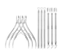 LELE LIFE 9PCS Cuticle Trimmer Cuticle Remover Cuticle Pusher, Stainless Steel Professional Pedicure Manicure Tools Cuticle Nippers Cutter Clippers Kit for Finger and Toe Nail
