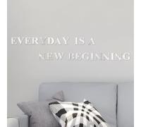 LELE LIFE Acrylic Mirror Wall Decor Stickers, Removable 3D Home Inspirational Quote Mirror Decals Art Motivational Letter Motto Decoration for Living Room Bedroom Office, Silver