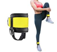 LELE LIFE Ankle Straps for Cable Machines Women - Adjustable Gym Ankle Cuff Attachment for Kickback, Leg Extension, Glute Workout, Ankle Weights, Resistance Bands,Yellow