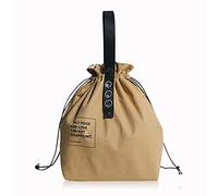 LELE LIFE Canvas Insulated Lunch Bag with Drawstring Closure, Wide-Open Foldable and Lightweight Lunch Tote Bag, Cooler Tote Bag for Work Office Picnic, Yellow