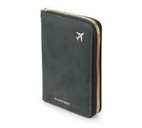 LELE LIFE Passport Holder Cover with Safe Zipper Closure, RFID Blocking Passport Wallet for Travel, Cute Matte PU Leather Card Case for Men Women Travel Essentials (Black)