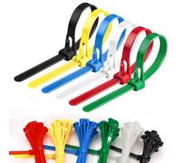 LELE LIFE Reusable Zip Ties 15cm, 120pcs Colored Zip Tie Heavy Duty Outdoor Small Cable Ties, Releasable Tie Wraps, Wire Ties Removable for Cord Management (15cm)