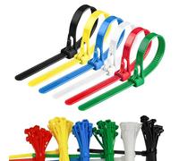 LELE LIFE Reusable Zip Ties 20cm, 120pcs Colored Zip Tie Heavy Duty Outdoor Small Cable Ties, Releasable Tie Wraps, Wire Ties Removable for Cord Management (20cm)