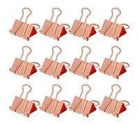 LELE LIFE Same Size Rose Gold Binder Clips, 12Pack Extra Large Paper Clamps, Rust-Proof File Paper Money Clamps, Binder Paper Clips for Office Home School, 2in 51mm