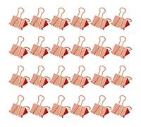 LELE LIFE Same Size Rose Gold Binder Clips, 24Pack Medium Paper Clamps, Rust-Proof File Paper Money Clamps, Binder Paper Clips for Office Home School, 1.3in 32mm