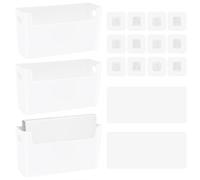 LELE LIFE Wall File Organizer, Self-Adhesive Wall Mount Pocket Hanging File Holder for Mail, Letter, Paper, Folder, Document, Magazine Rack for Office Home, White (3 Pack)
