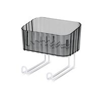 LELE LIFE Wall Mount Headband Holder Hair Accessories Organizer, Self Adhesive Scrunchie Holder with Clear Acrylic Caddy for Bows, Ties, Clips, Pins, Claw Clip, Clear Grey