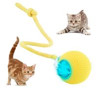 LELEAN Auto-Rolling Cat Ball Toy - Smart Interactive Pet Toy with 360° Motion Sensor, Rechargeable & Quiet Electric Ball for Indoor Cats/Dogs - Boredom Relief, Exercise, Anxiety Control (Yellow)