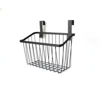 LeleCAT Grid Storage Baskets with Hooks, Over Cabinet Door Organizer, Wire Basket Hanging Storage Organizer, Kitchen Bathroom Organizer (Black, Extra Large)