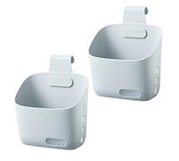 LeleCAT Plastic Hanging Basket, 2 Pack, Gray, Kitchen Storage Basket with Detachable Hook, Over Cabinet Door