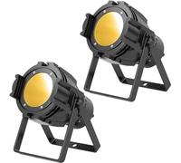 LeLeght 2 Pcs 80W COB LED Par Spotlights Stage Lights Warm&Cold White Professional DMX Light Portable Metal Housing Strobe Party Light Bright for Church, Party, Concert, Theater, Gig Bar, Wedding