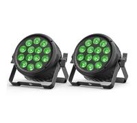 LeLeght 2PCS 14x15W LED Par Can Lights Stage Lighting RGBW DMX Multi-Effects Strobe Lighting Uplights with Sound Activated Party Lights for Disco DJ Halloween Church Club Wedding
