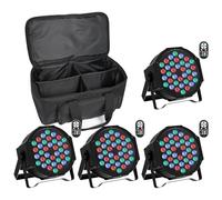Leleght 4 PCS RGB LED Stage Light with Bag, 72W Par Can Light DMX 7CH with Remote Control and Sound Activation, 7 Lighting Modes Disco Lights for Parties Wedding Church Live Show Halloween Christmas