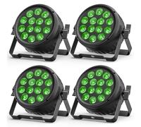 LeLeght 4PCS 14x15W LED Par Can Lights Stage Lighting RGBW DMX Multi-Effects Strobe Lighting Uplights with Sound Activated Party Lights for Disco DJ Halloween Church Club Wedding