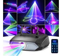 LeLeght Disco Light Party Light, 3D DIY Animationlight with Battery, App Controlled, Sound Controlled and DMX512 Beam Effects for Party Live Shows Club Halloween Christmas