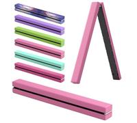 LeLeght Gymnastic Leather Balance Beam,Pink Gymnastics bar 2.1m/220 lbs Faux Suede Folding Gymnastics Equipment for Home Gym Training Exercise Sports Birthday