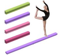 LeLeght Gymnastic Leather Balance Beam,Purple Gymnastics bar 2.1m/220 lbs Faux Suede Folding Gymnastics Equipment for Home Gym Training Exercise Sports Birthday