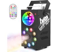Leleght Smoke Machine 700W Fog Machine 3 in 1 Equipped with DJ Disco Ball and 9pcs RGB LED Lighting Function Controlled by Remote for Christmas Halloween Weddings Stage Lights Party