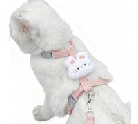 LeLehome Cat Harness and Leash Set Escape Proof Comfortable Lightweight Adjustable Strap for Walking, Travel, Kitten, Puppy