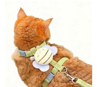 LeLehome Cat Harness and Leash Set Escape Proof Comfortable Lightweight Adjustable Strap for Walking, Travel, Kitten, Puppy (Yellow Bee)