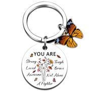 Lelekdo Inspirational Cancer Care Gifts for Women Get Well Gifts for Women After Surgery Breast Cancer Gift for Woman Mom Sister Friends Encouragement Gift Keychain for Her, Silver, S
