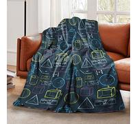 LELEMATE Soft Flannel Throw Blanket for Women Men Math Equation School Class Warm Fleece Blanket Kids Adults Nap Blanket Lightweight Fuzzy Couch Bed Blanket 80"X60" for All Season Use