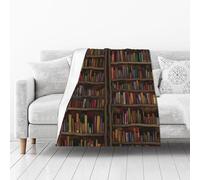 LELEMATE Vintage Library Bookshelf Bookcase Book Throw Blanket Soft Lightweight Flannel Blanket Fuzzy Sofa Fleece Blanket for Use in Bed Living Room Home Beachh Couch Travel 50"x40" for Kid Baby