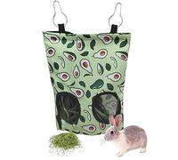 LELEO Foldable Hay Storage Bag - Hanging Hay Feeder for Rabbit, Guinea Pig, Hamster, Chinchilla
