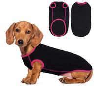 Lelepet Dachshund Shirt, Soft Classic Dog T-Shirt, Stretchy Clothing with Colored Edging, Dog Sweatshirt for Boy Girl, Black S