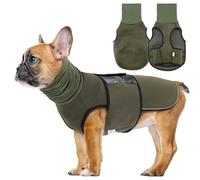 Lelepet Dog Anxiety Jacket Calming Coat with Ear Cover, Turtleneck Dog Calming Hoodie for Thunder Firework, Adjustable Pet Soothing Shirt with Ear Muff Hood, Puppy Anxiety Relief Vest, Army Green S